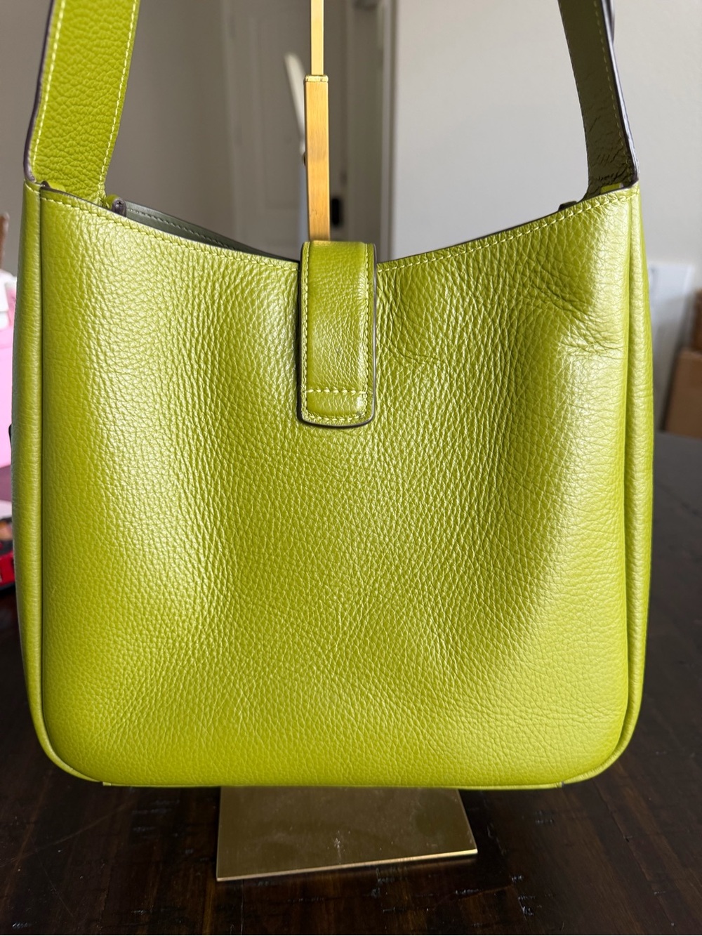 Coach Hadley Pebble Leather Shoulder Bag in Olive Green Rare - Picture 8 of 9
